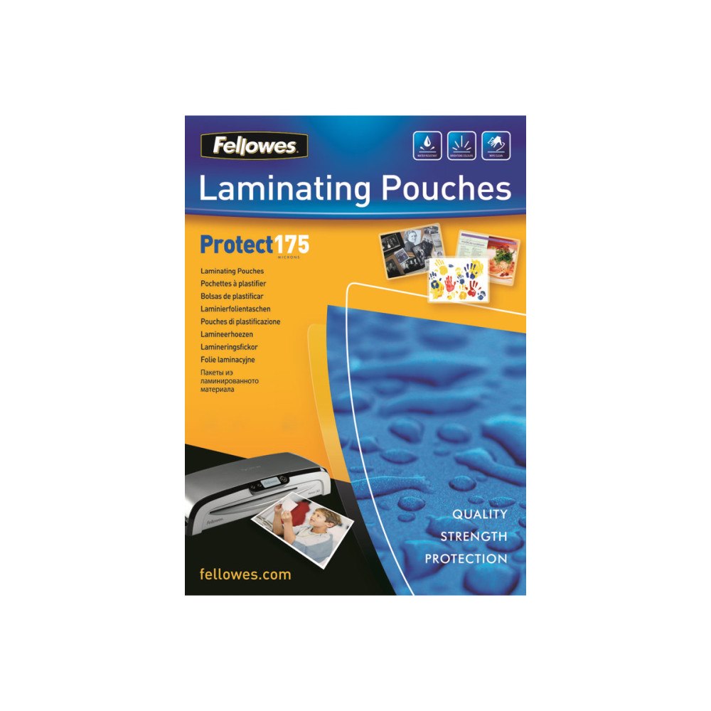 FELLOWES Fellowes Laminating Pouches Protect 175 Micron - 100-pack - glättat - A4 - lamineringsfickor