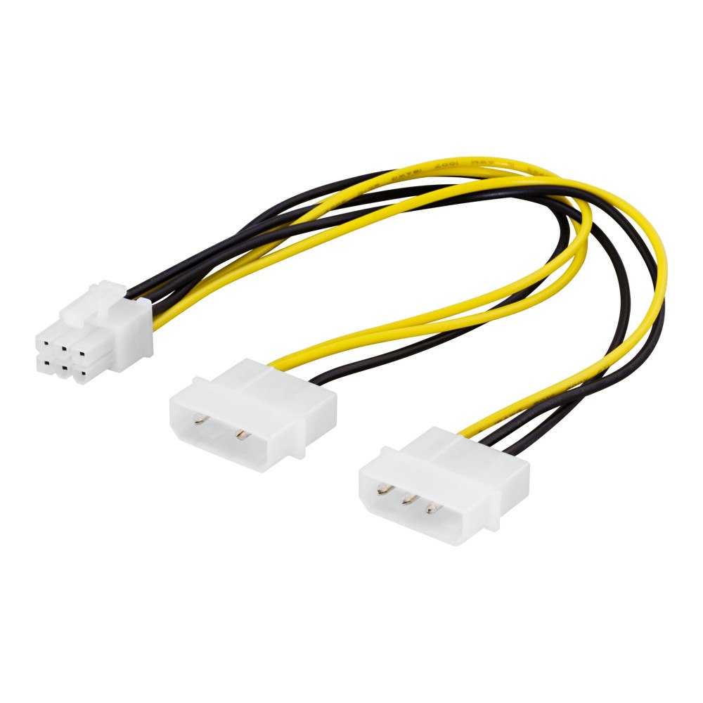 Deltaco DELTACO - strömadapter - 4 pin intern effekt till 6-stifts PCIe-ström - 25 cm