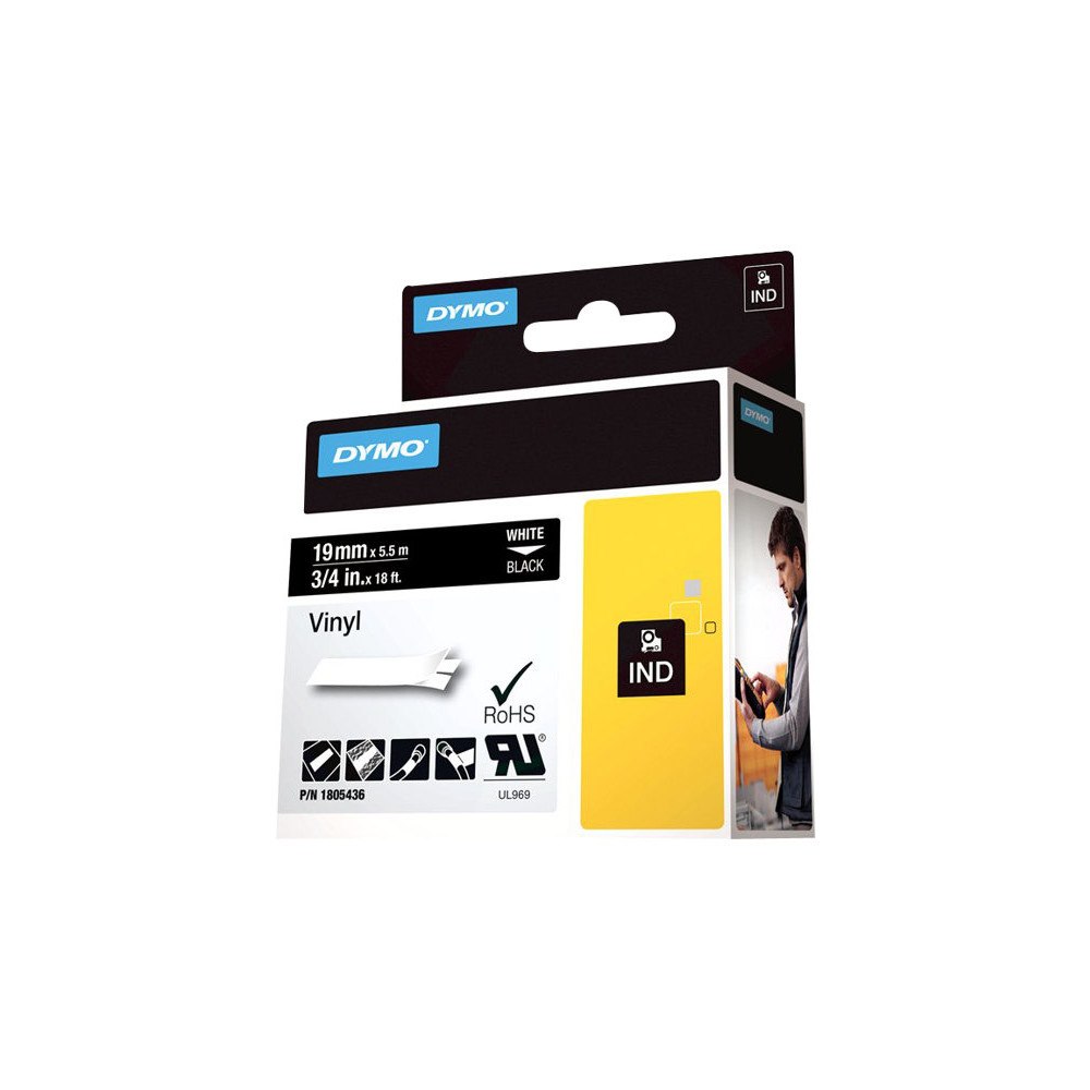 Newell Rubbermaid DYMO Rhino Coloured Vinyl - tejp - 1 kassett(er) - Roll (1.9 cm x 5.5 m)