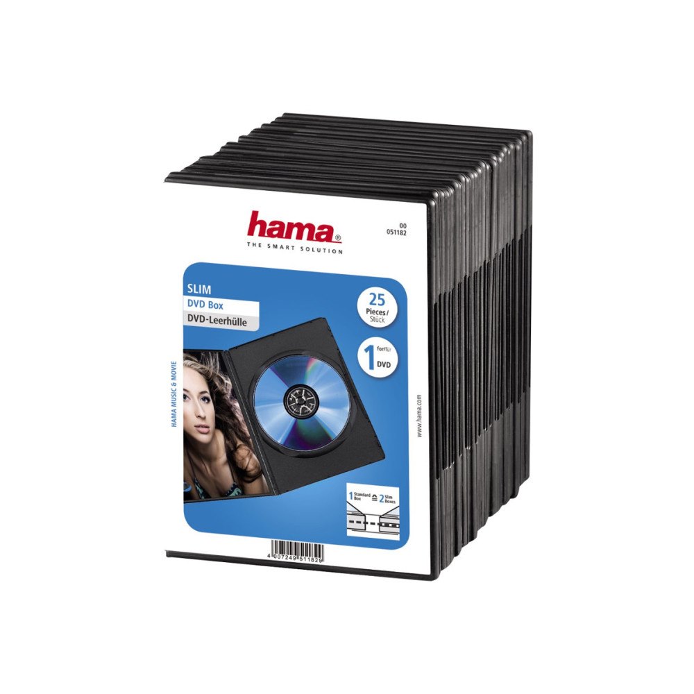 Hama Hama DVD Slim Box slimmat förvaringsetui för DVD