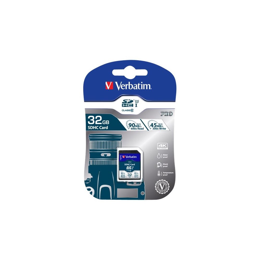 VERBATIM Verbatim PRO - flash-minneskort - 32 GB - SDHC UHS-I