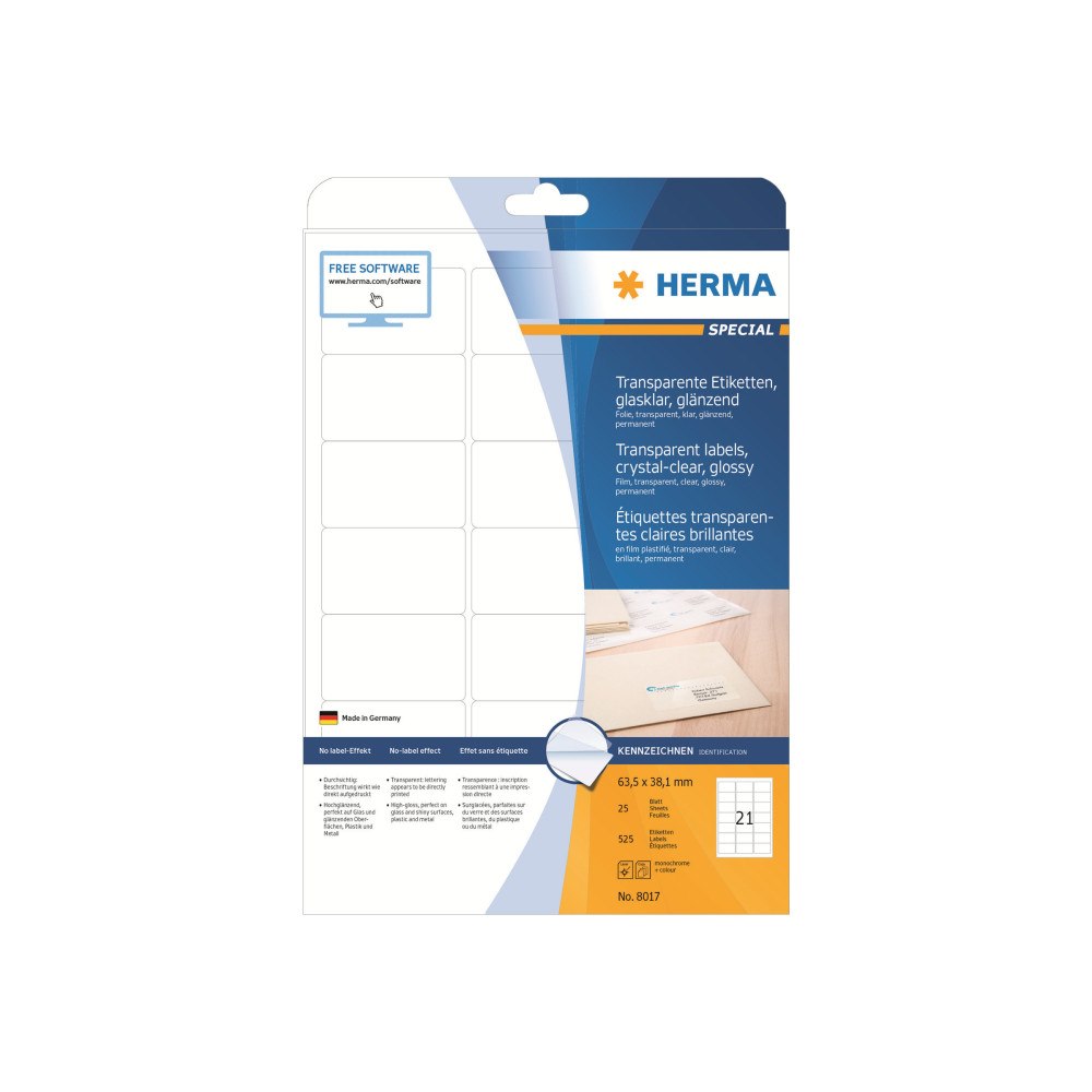 HERMA HERMA - filmetiketter - 525 etikett (er) - 38.1 x 63.5 mm