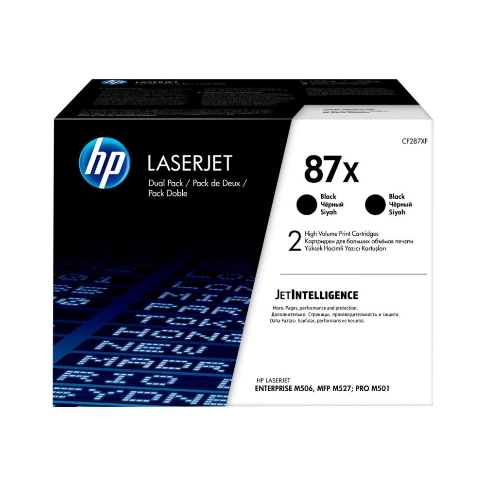 Hewlett-Packard HP 87X - 2-pack - Lång livslängd - svart - original - LaserJet - tonerkassett (CF287XD)