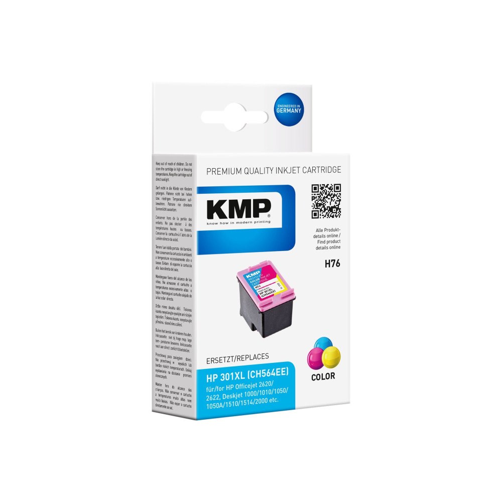 KMP KMP H76 - färg (cyan, magenta, gul) - kompatibel - bläckpatron (alternativ för: HP 301XL, HP CH564EE)