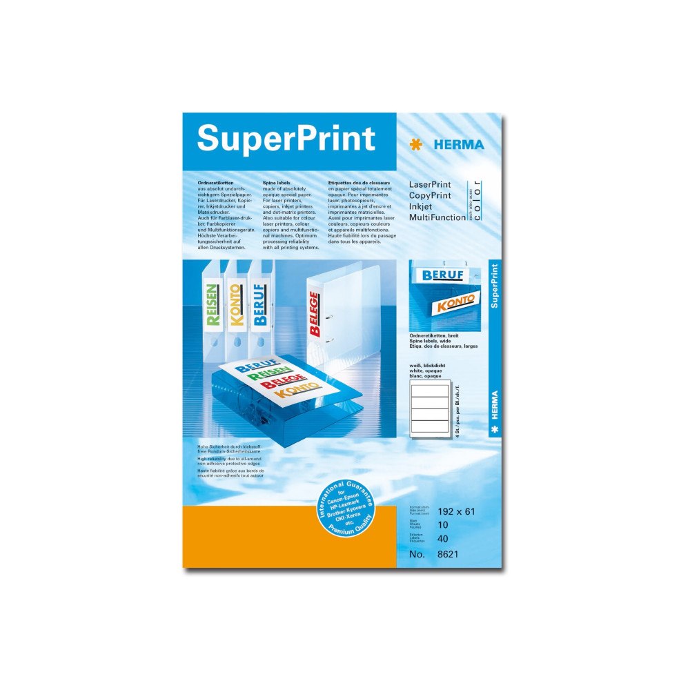 HERMA HERMA Special - ogenomskinliga pärmetiketter - matt - 40 etikett (er) - 192 x 61 mm