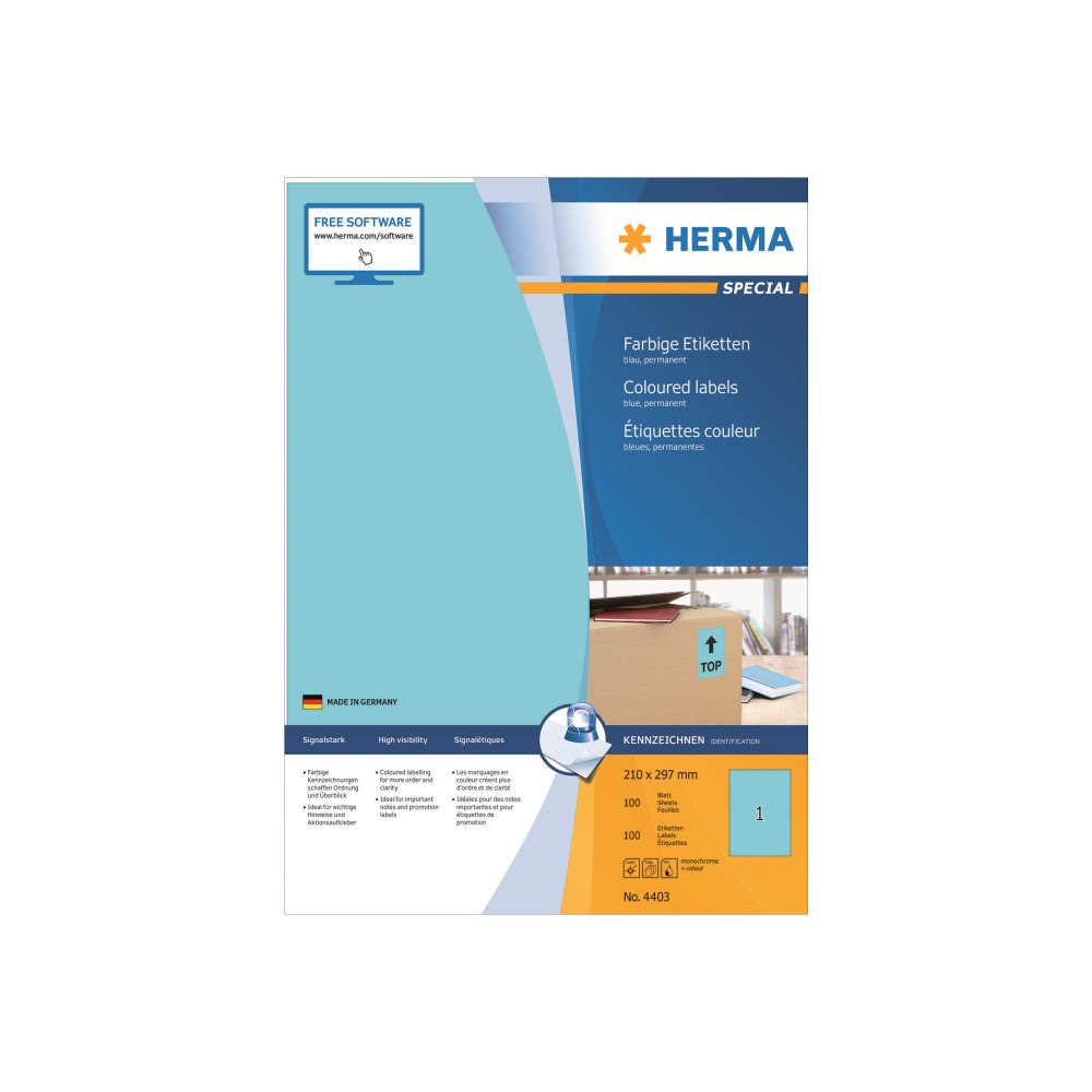 HERMA HERMA Special - etiketter - matt - 100 etikett (er) - A4