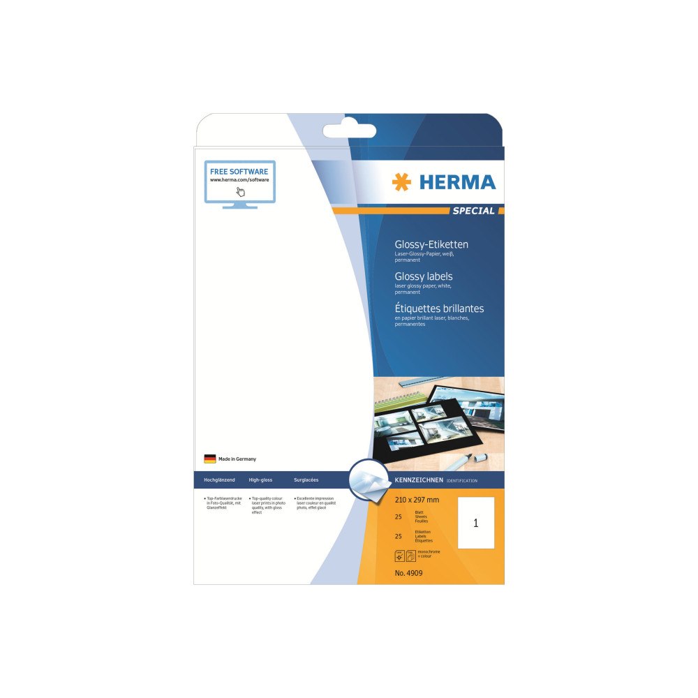 HERMA HERMA Special - etiketter - högblank - 25 etikett (er) - A4