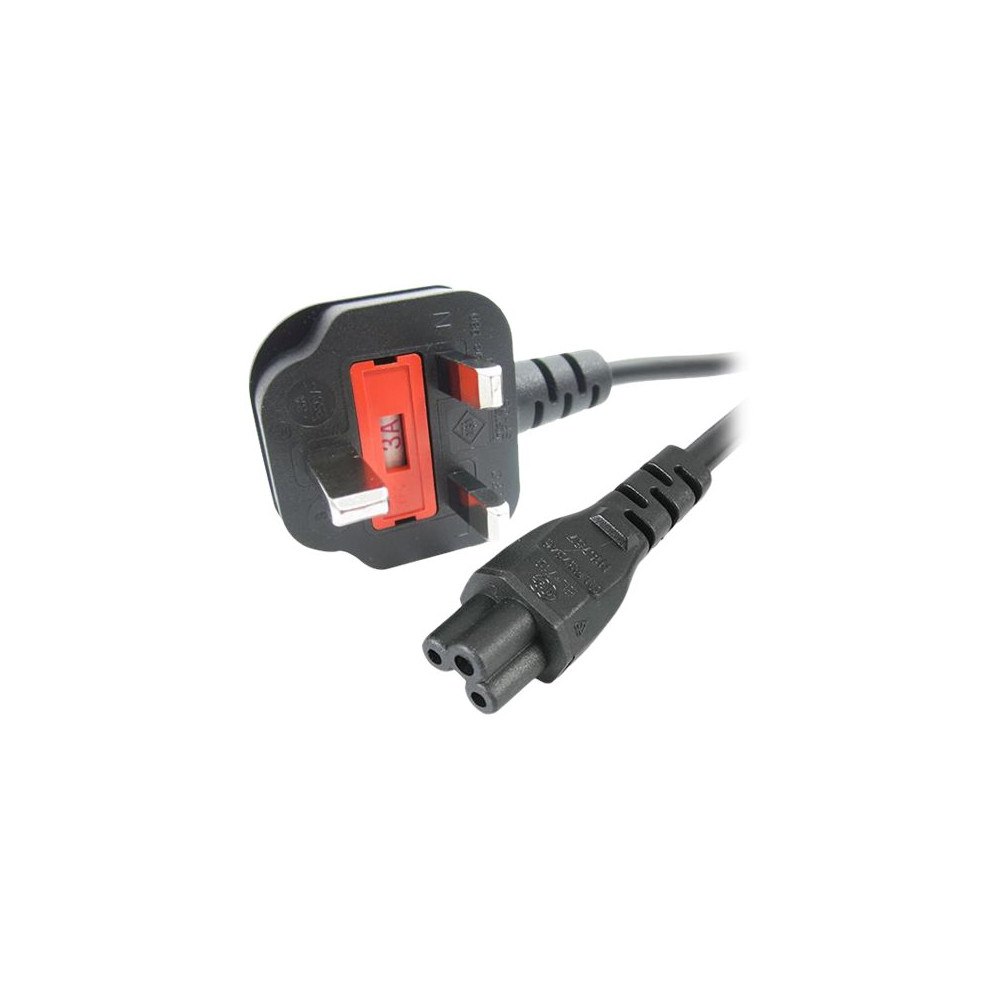 StarTech.com StarTech.com 2 m brittisk strömkabel för bärbara datorer, BS 1363 till C5 (Clover Leaf), 2,5 A 250 V, 18AWG, brittisk er...