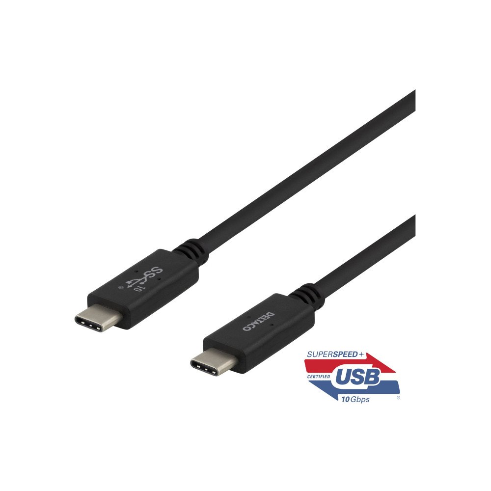 Deltaco DELTACO - USB typ C-kabel - USB-C till USB-C - 1 m