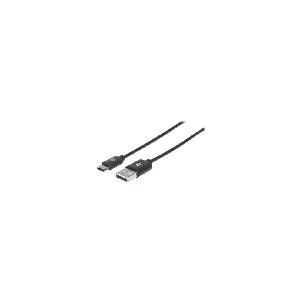 Manhattan Manhattan USB-C to USB-A Cable, 1m, Male to Male, Black, 480 Mbps (USB 2.0), Hi-Speed USB, Lifetime Warranty, Polybag -...