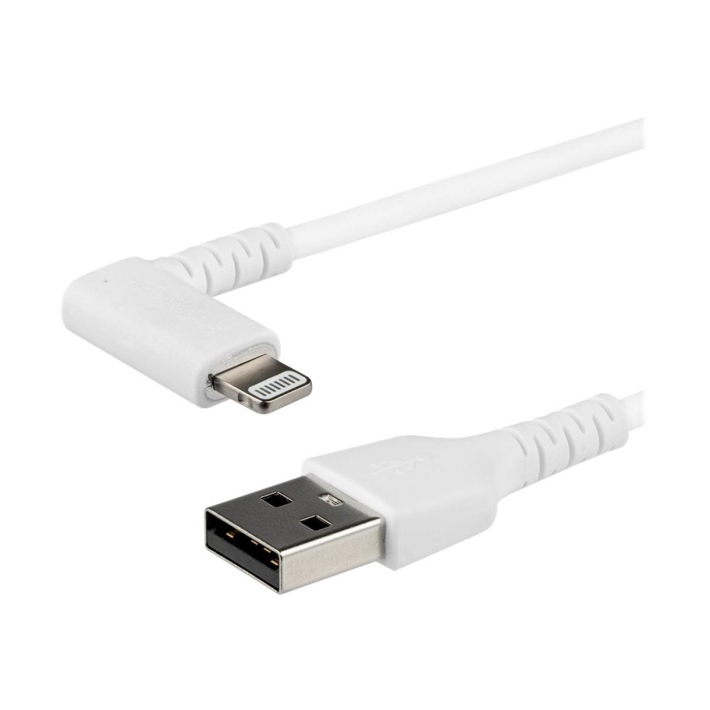 StarTech.com StarTech.com 2m tålig USB-A till Blixtkabel - vitt 90° högervinkad, robust aramidfiber USB typ A till Blixtuppladdning/s...