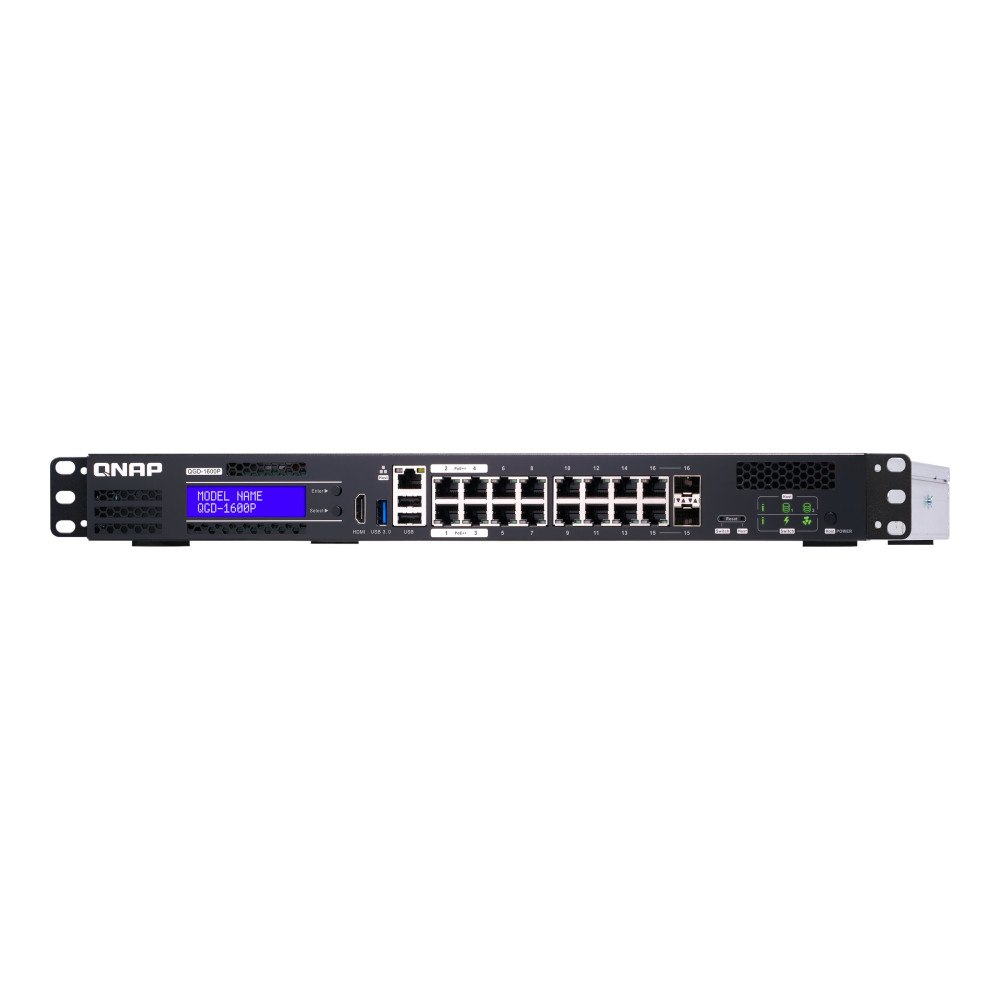 QNAP Systems, Inc QNAP QGD-1600P - switch - 16 portar - smart - rackmonterbar