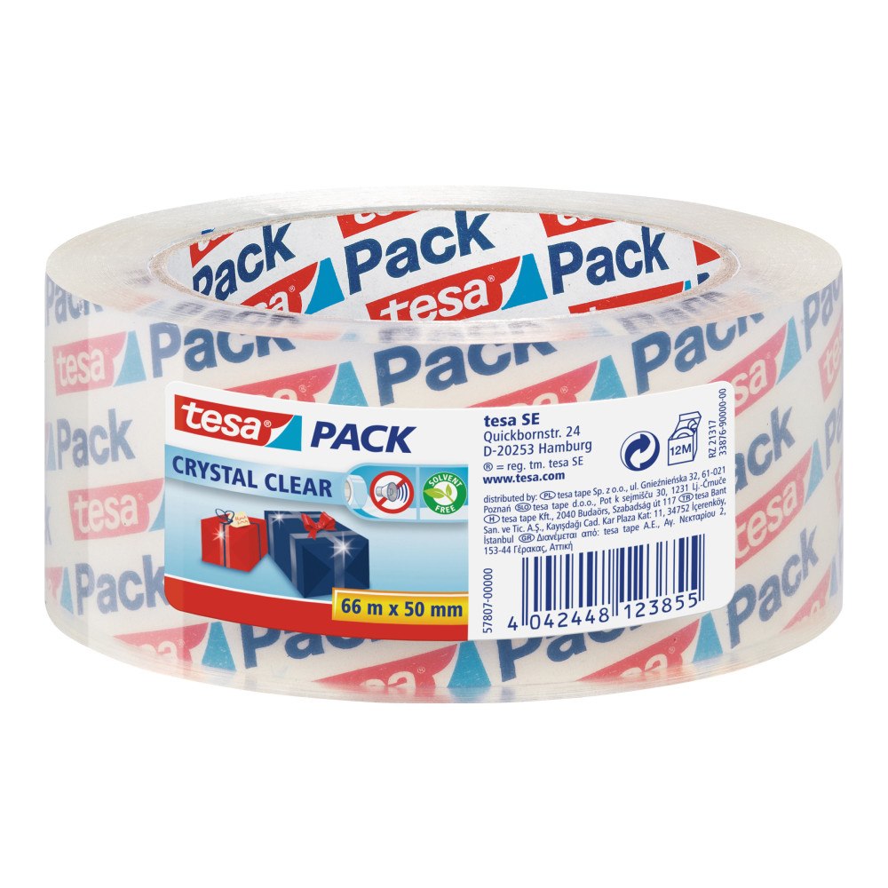 Beiersdorf Tesapack förpackningstejp - 50 mm x 66 m - kristallklar