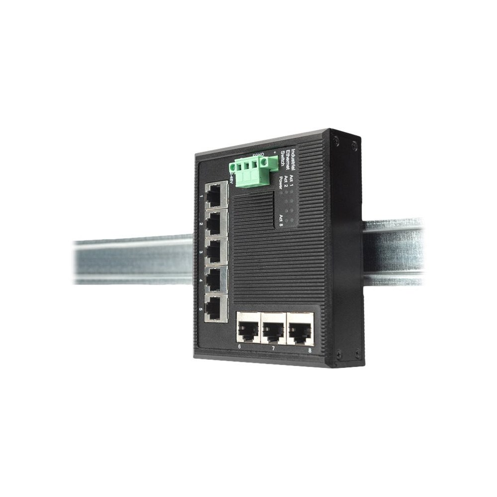 Digitus DIGITUS Industrial Gigabit Flat Switch - utökat temperaturintervall - switch - 5 portar