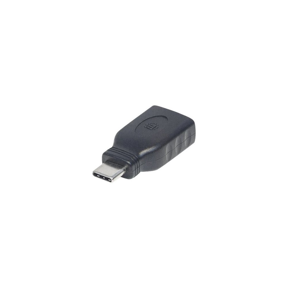 Manhattan Manhattan USB-C to USB-A Adapter, Male to Female, 5 Gbps (USB 3.2 Gen1 aka USB 3.0), SuperSpeed USB, Black, Lifetime War...
