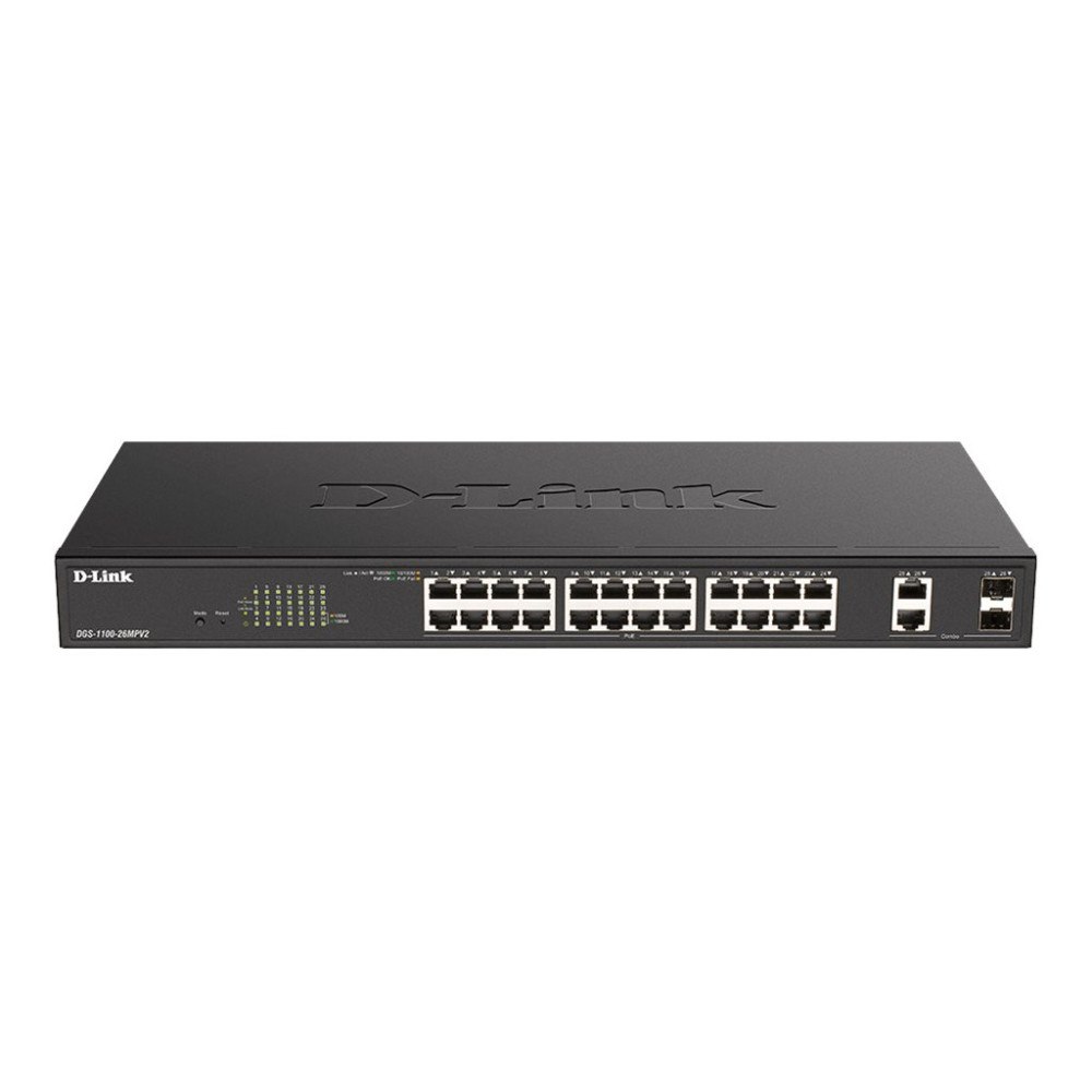 D-Link D-Link DGS 1100-26MPV2 - switch - 26 portar - smart - rackmonterbar