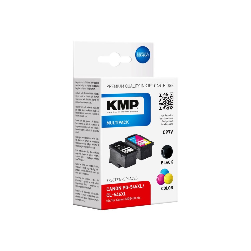 KMP KMP MULTIPACK C97V - 2-pack - Lång livslängd - svart, färg (cyan, magenta, gul) - kompatibel - bläckpatron (alternativ f...