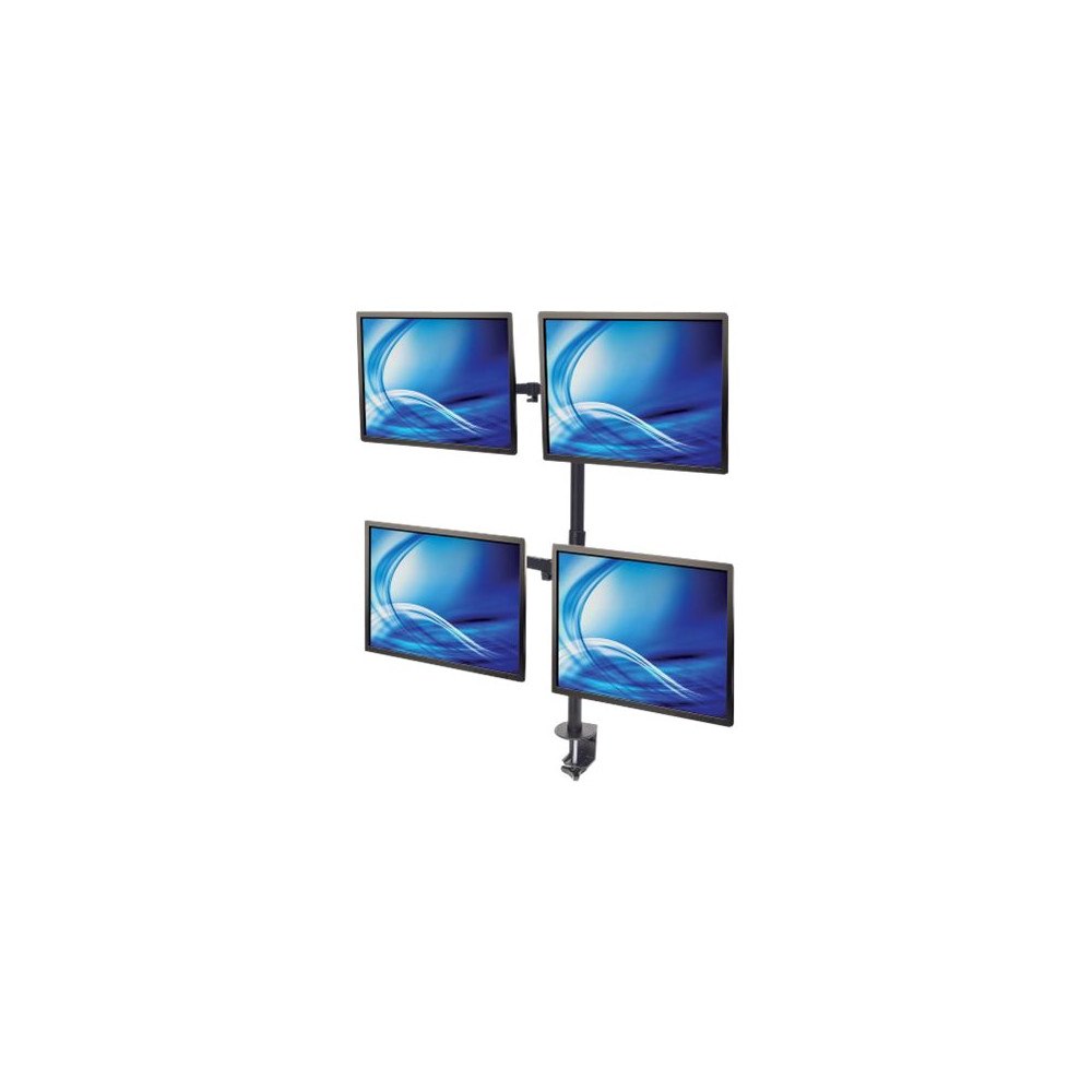 Manhattan Manhattan TV & Monitor Mount, Desk, Double-Link Arms, 4 screens, Screen Sizes: 10-27", Black, Stand or Clamp Assembly, Q...