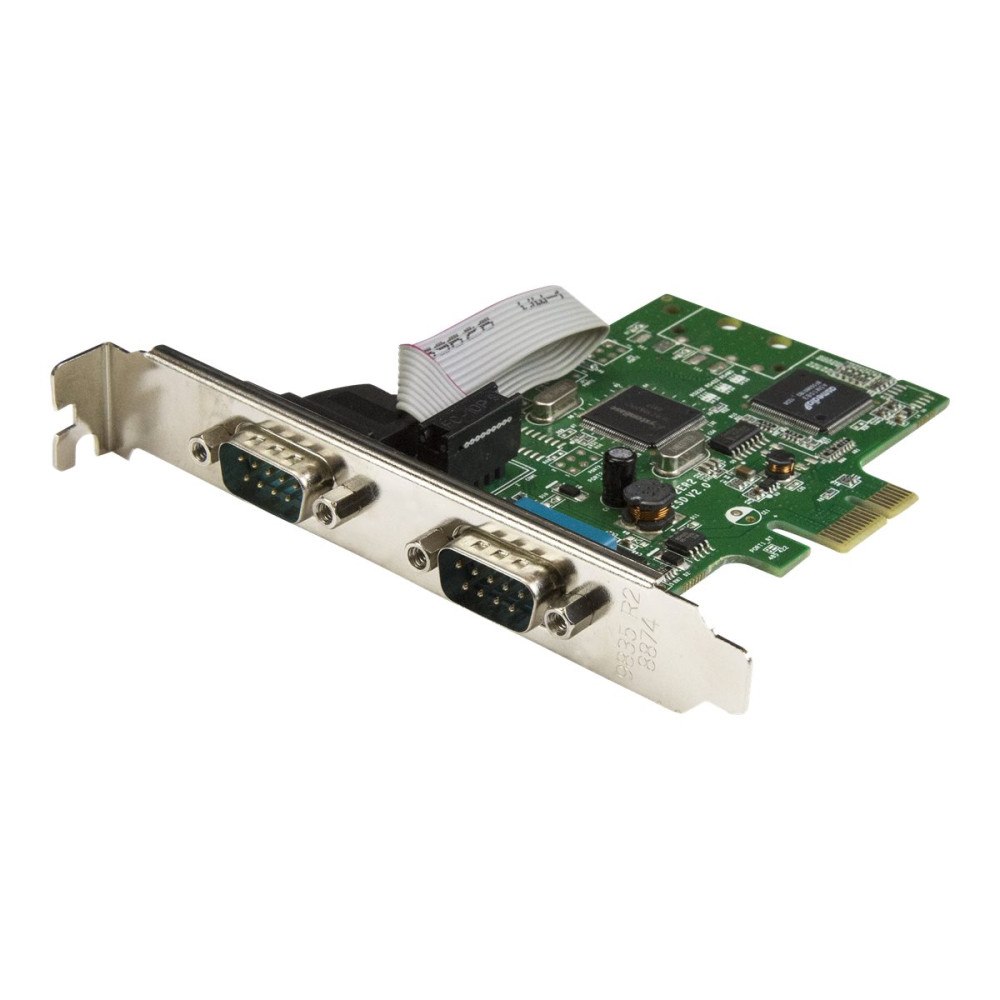 StarTech.com Startech PCI Express seriellt kort med 2 portar och 16C1050 UART - RS232 - seriell adapter - PCI Express x1 - RS-232 x 2