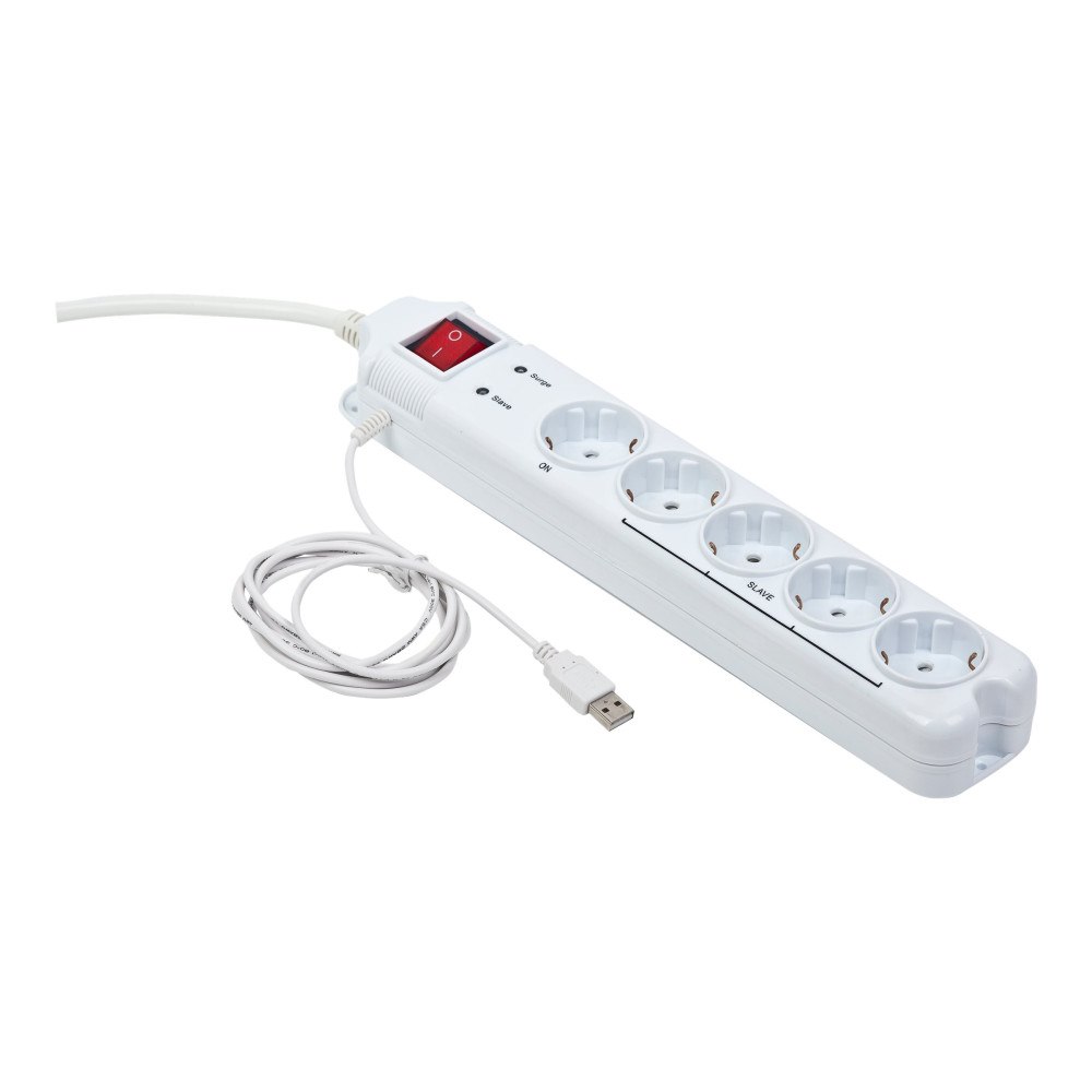 Gembird EnerGenie PCW-MS2G Power Cube with Master/Slave function - överspänningsskydd