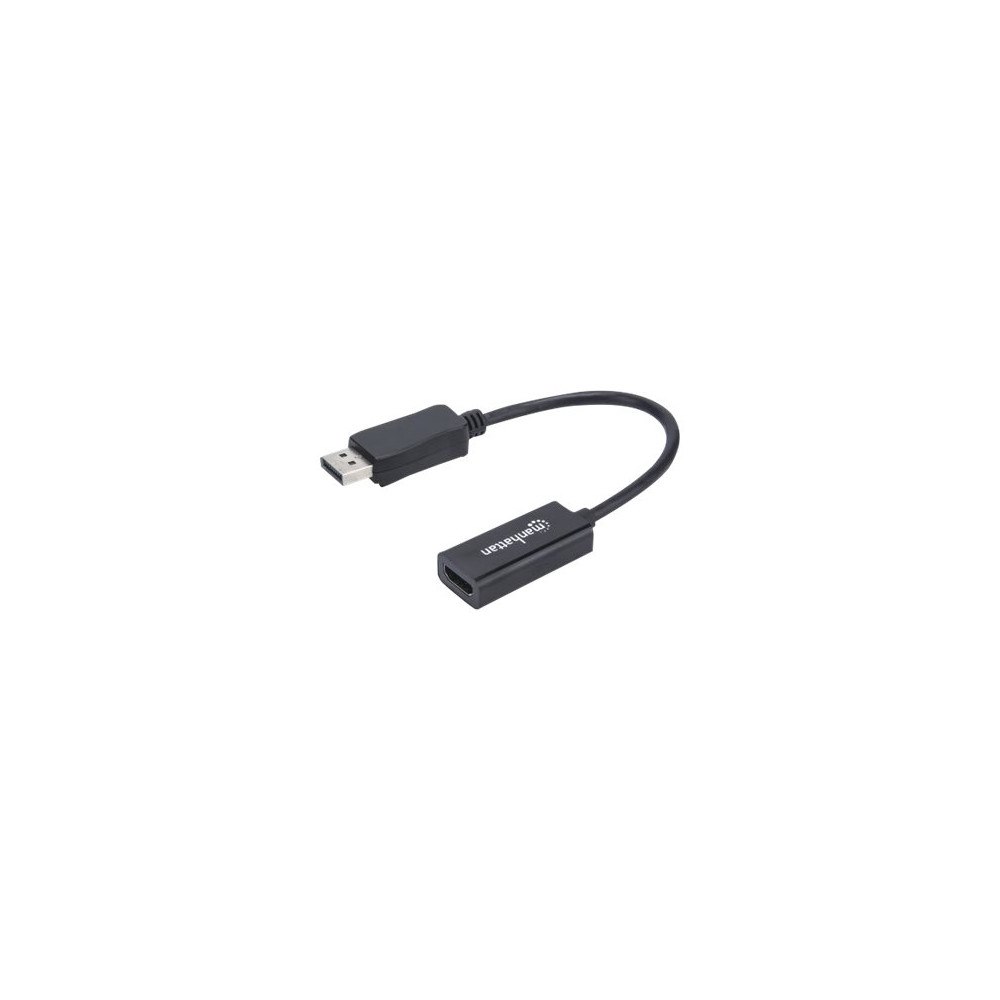 Manhattan Manhattan DisplayPort 1.1 to HDMI Adapter Cable, 1080p@60Hz, Male to Female, Black, DP With Latch, Not Bi-Directional, T...