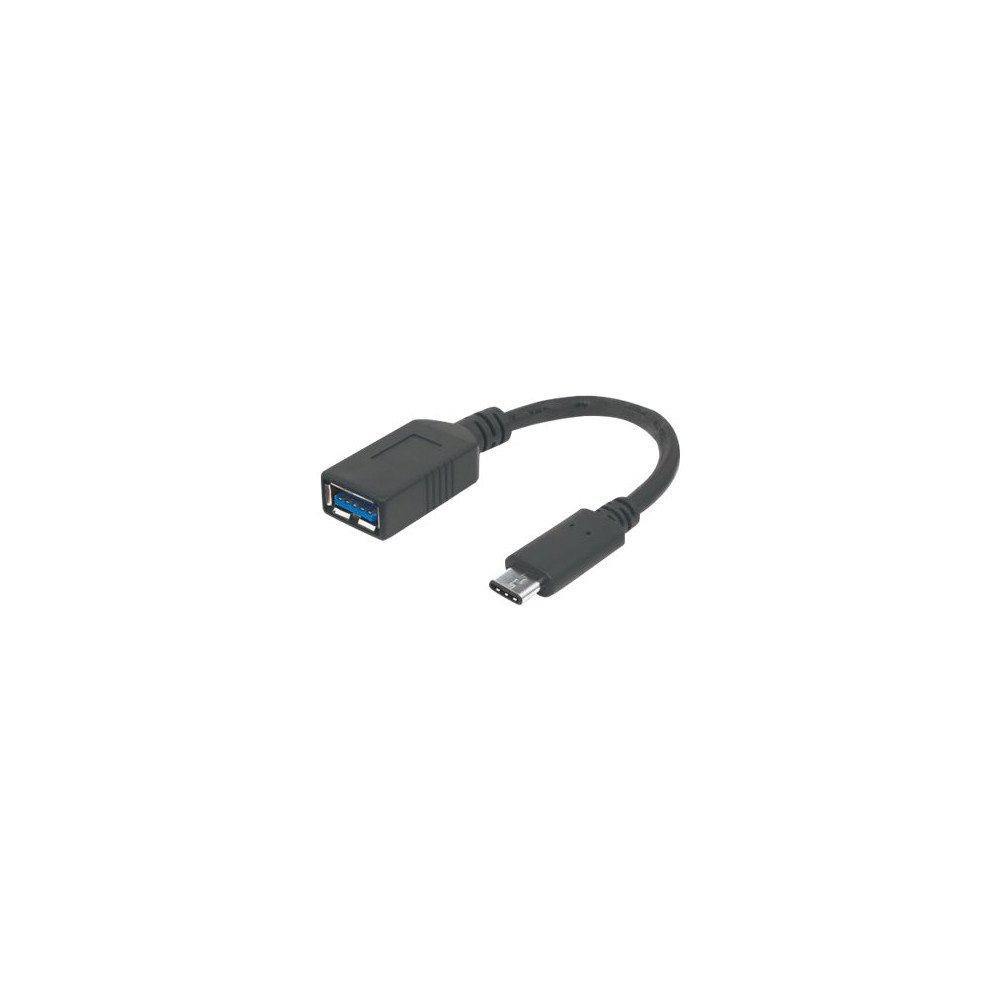Manhattan Manhattan USB-C to USB-A Cable, 15cm, Male to Female, Black, 5 Gbps (USB 3.2 Gen1 aka USB 3.0), 3A (fast charging), IF-C...