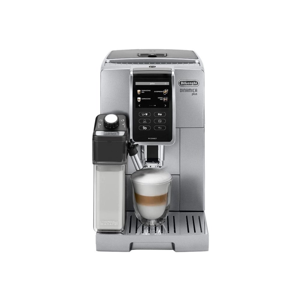 Delonghi De'Longhi Dinamica Plus ECAM370.95.S - automatisk kaffekokare med mjölkskummare - 19 bar - silver