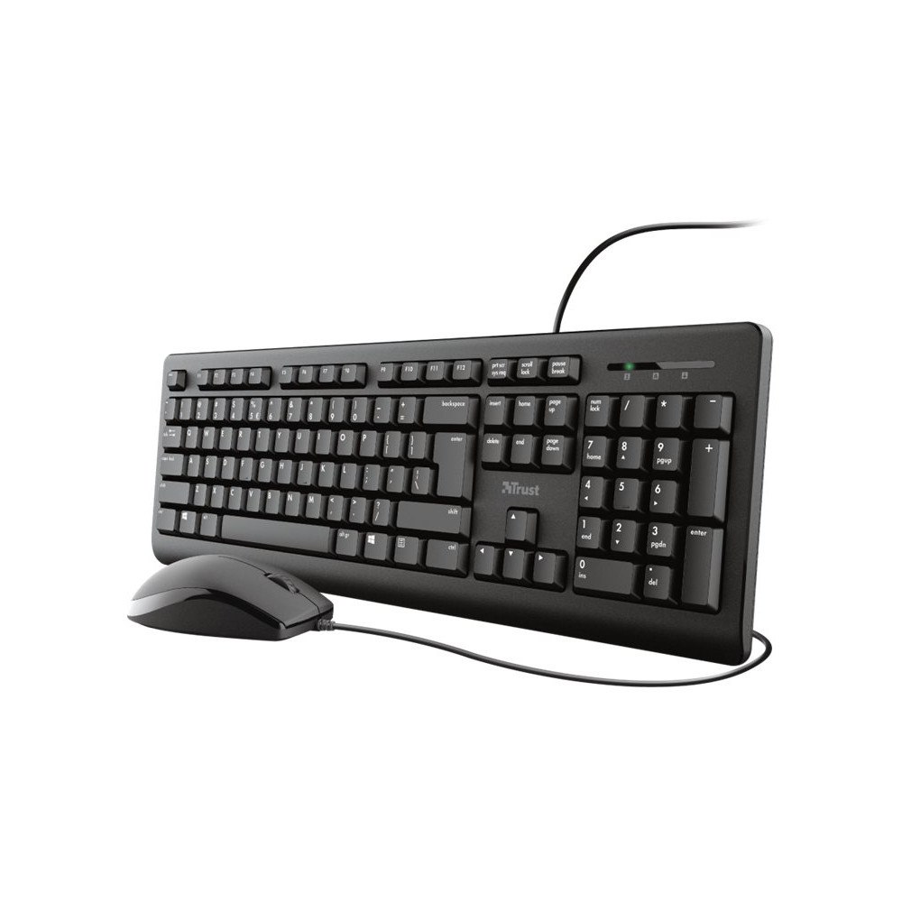 Trust Computer Products Trust TKM-250 - sats med tangentbord och mus - Nordisk - svart Inmatningsenhet