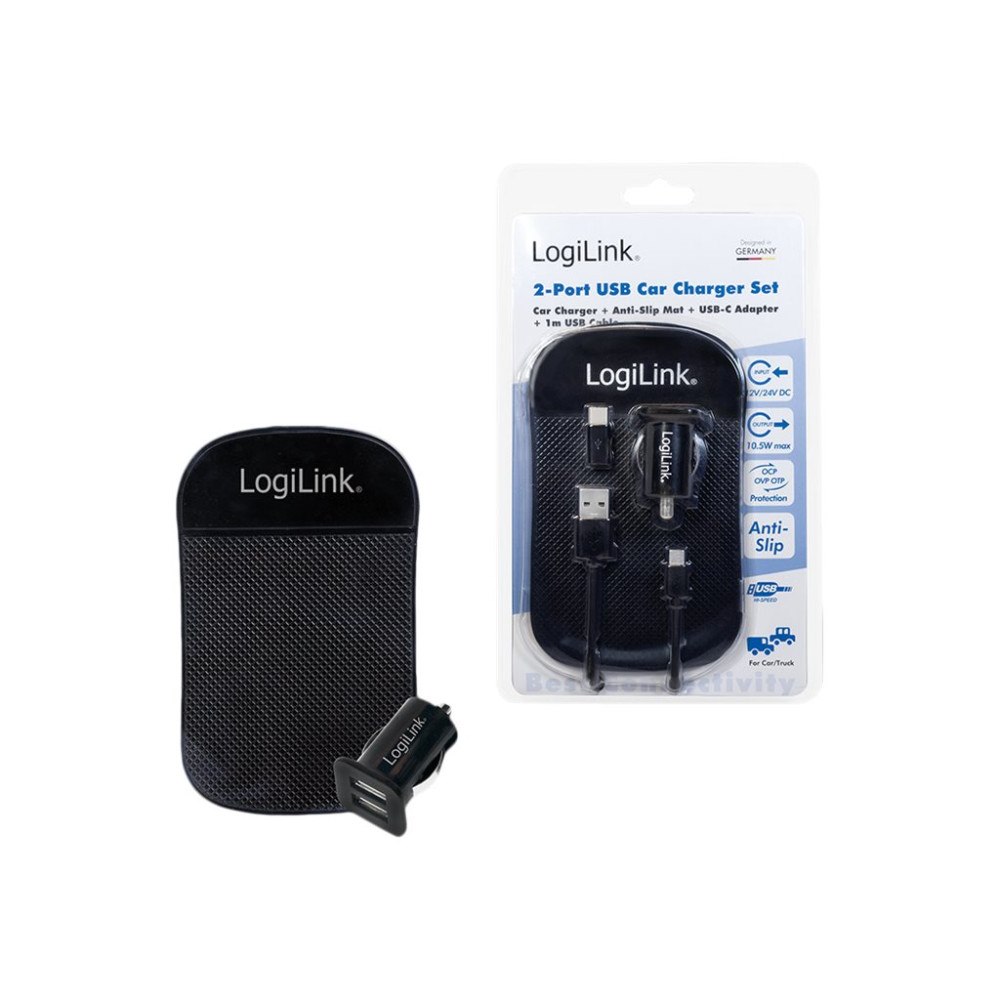 2direct LogiLink strömadapter för bil - 2 x USB - 10.5 Watt