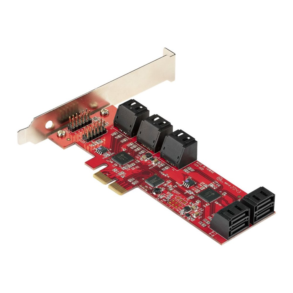 StarTech.com StarTech.com SATA PCIe-kort - PCIe SATA-expansionskort med 10 portar - 6 Gbps - Lågprofilfäste - 10 Mini-SAS till SATA-k...