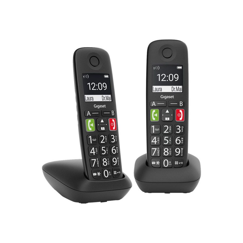 Gigaset Communications Gigaset E290 Duo - trådlös telefon med nummerpresentation + 1 extra handuppsättning