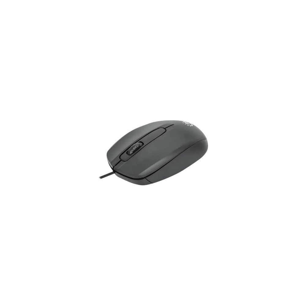 Manhattan Manhattan Comfort II USB Wired Mouse, Black, 1000dpi, USB-A, Optical, Ambidextrous, Portable/Compact, Three Button with...