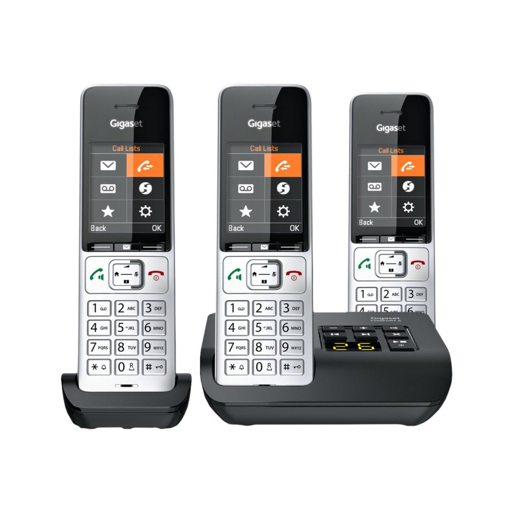 Gigaset Communications Gigaset 500A Comfort Trio - trådlös telefon - svarssysten + 2 extra handuppsättningar