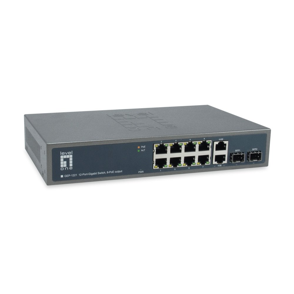 LevelOne LevelOne GEP-1221 - switch - 12 portar - ohanterad - rackmonterbar