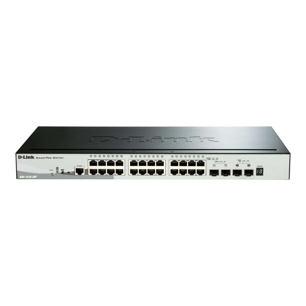 D-Link D-Link DGS 1510-28P - switch - 28 portar - smart - rackmonterbar