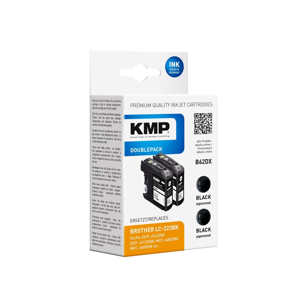 KMP KMP DOUBLEPACK B62DX - 2-pack - svart - kompatibel - bläckpatron (alternativ för: Brother LC-223BK)