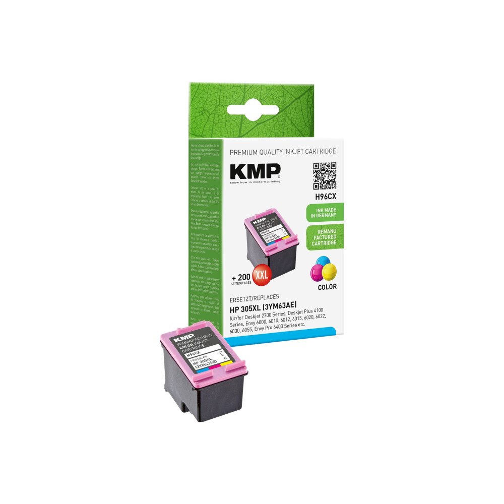 KMP KMP H96CX - Lång livslängd - färg (cyan, magenta, gul) - kompatibel - återanvänd - bläckpatron (alternativ för: HP 305XL...