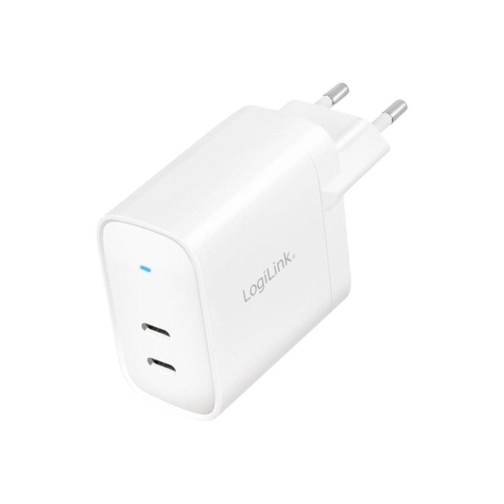 2direct LogiLink strömadapter - GaN-teknik - 2 x USB-C - 40 Watt