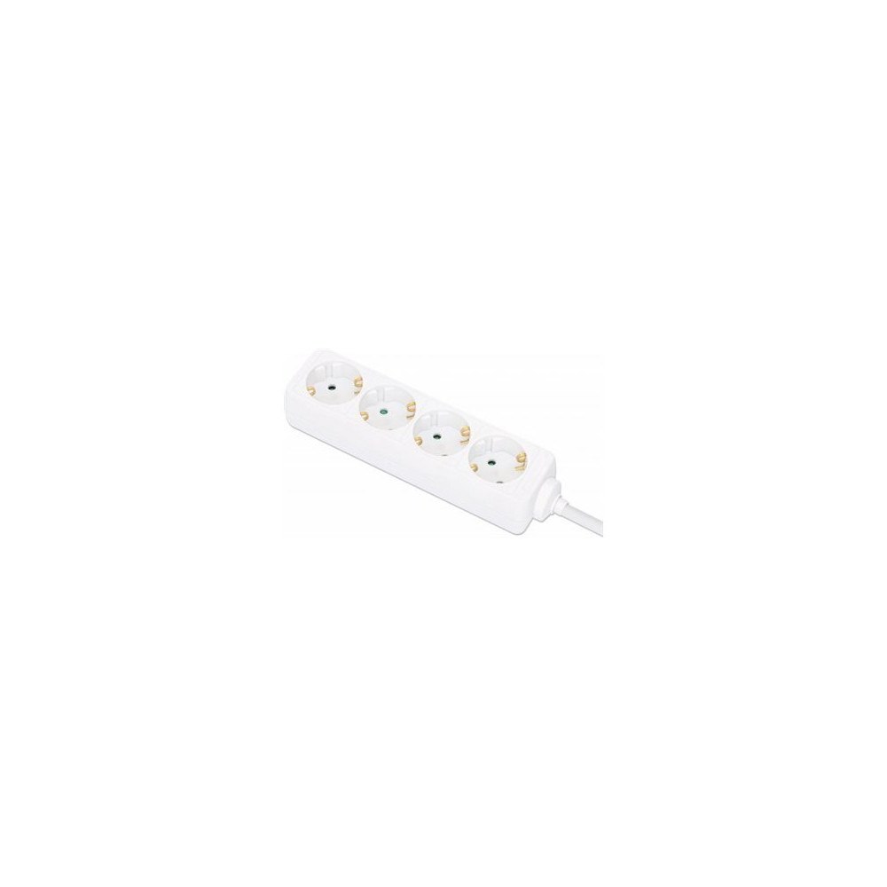 Manhattan Manhattan Power Distribution Unit EU (2-pin), x4 gang/output, 2m cable, 16A, White, Extension Lead, PDU, Power Strip, Th...