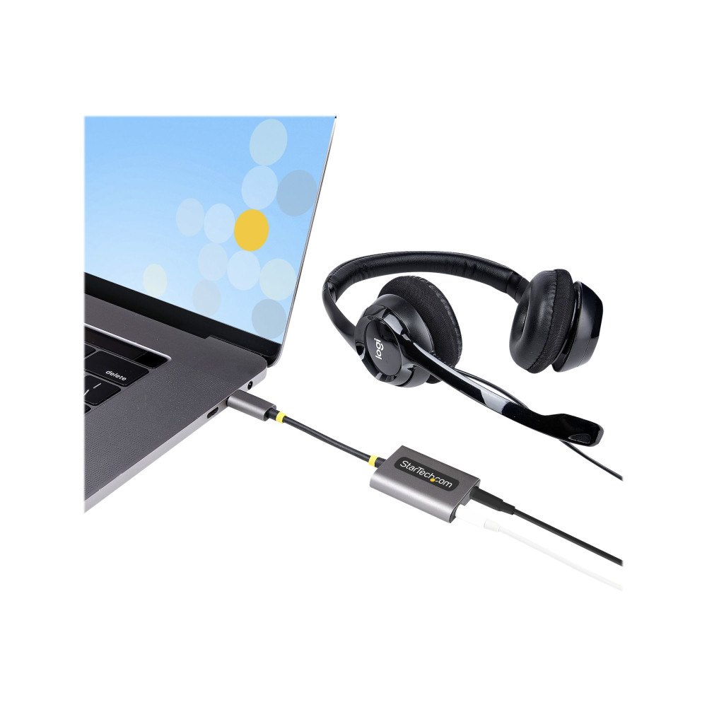 StarTech.com StarTech.com USB-C Headphone Splitter, USB Type C Dual Headset Adapter w/Microphone Input, USB C to 3.5mm Adapter/Earpho...