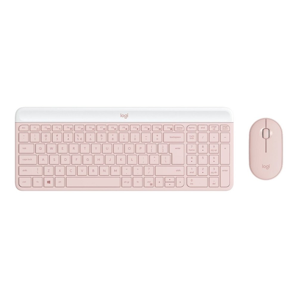 Logitech Logitech Slim Wireless Combo MK470 - sats med tangentbord och mus - QWERTZ - tysk - rosa Inmatningsenhet