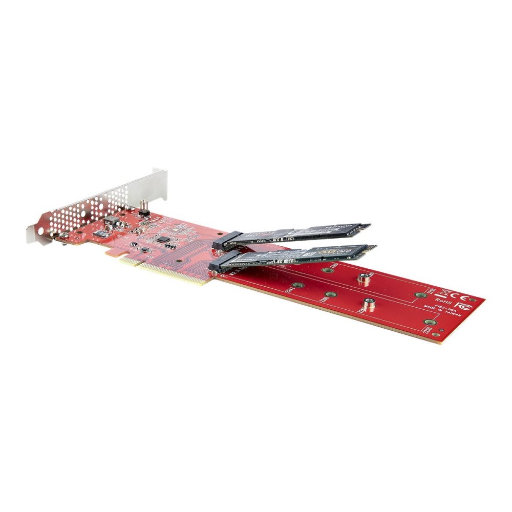 StarTech.com StarTech.com Dual M.2 PCIe SSD Adapter Card, x8 / x16 Dual NVMe or AHCI M.2 SSD to PCI Express 4.0, Up to 7.8GBps/Drive,...