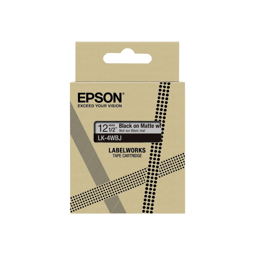 EPSON Epson LabelWorks LK-4WBJ - bandpatron - 1 kassett(er) - Rulle (1,2 cm x 8 m)