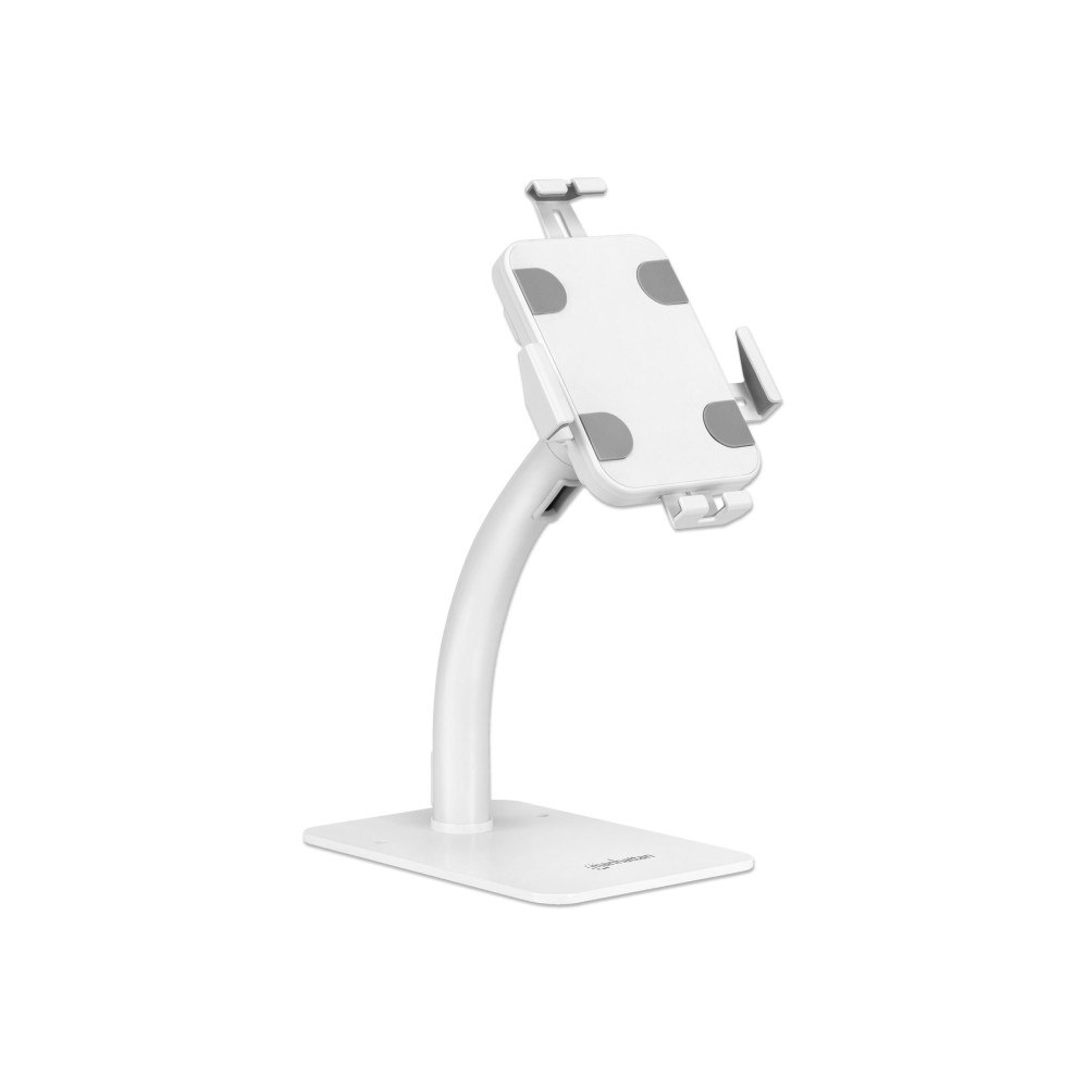 Manhattan Manhattan Desktop Kiosk Stand (Anti theft) for Tablet and iPad, Universal, 360° Rotation, Tilt +20° to -110°, White, Loc...
