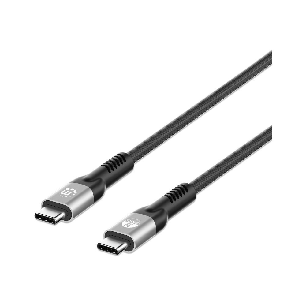 Manhattan Manhattan USB-C to USB-C Cable (240W), 1m, Male to Male, Black, Thunderbolt 4, 40 Gbps (USB4 Gen 3x2), Extended Power Ra...