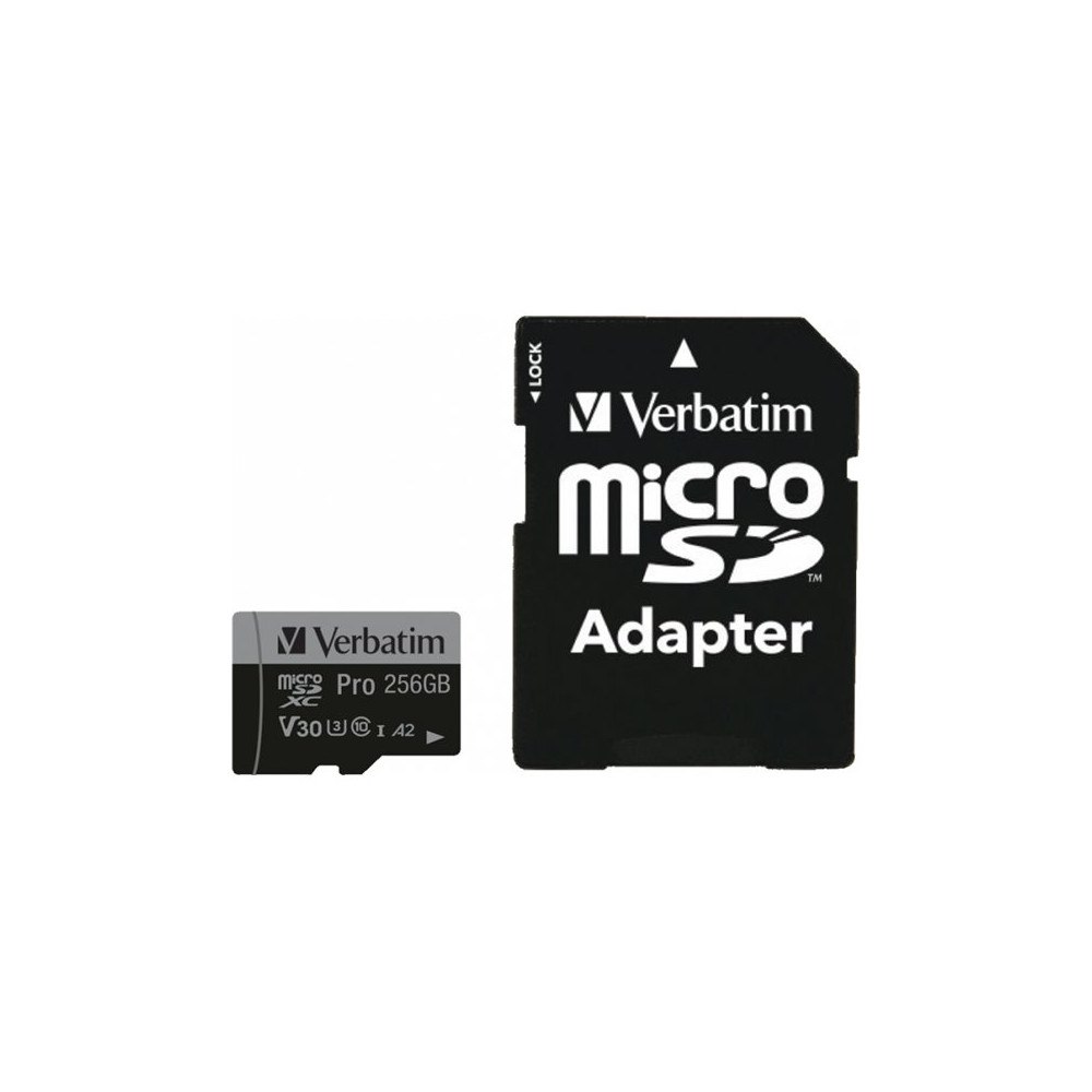 VERBATIM Verbatim PRO U3 - flash-minneskort - 256 GB - mikroSDXC UHS-I