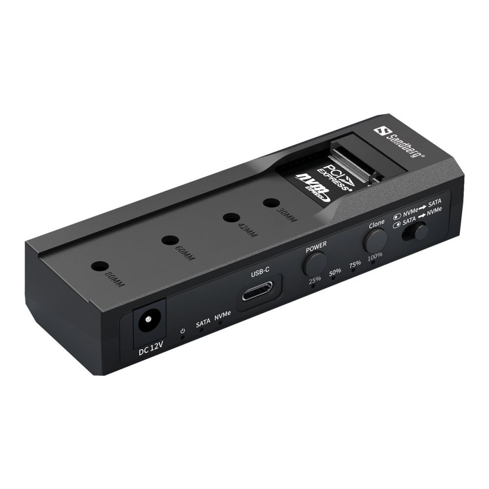 Sandberg Sandberg - HDD / SSD dockningsstation - klonfunktion - M.2 NVMe Card / SATA 6Gb/s - USB-C 3.2 (Gen 2)