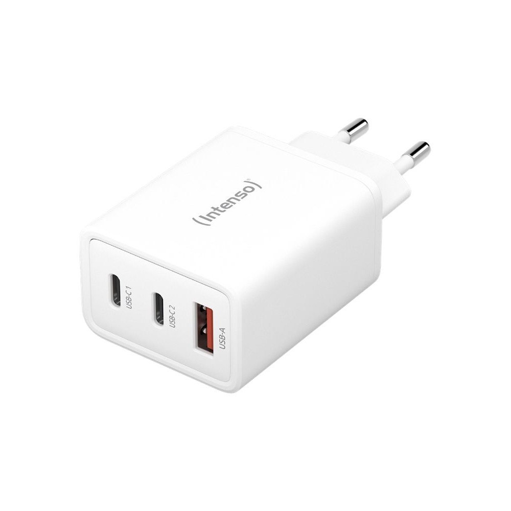 Intenso Intenso W65ACC strömadapter - GaN - 2 x USB-C, USB typ A - 65 Watt (paket om 2)