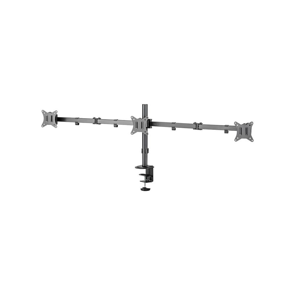 2direct LogiLink monteringssats - justerbara dubbla armar - för 3 monitorer - arm längd: 658 mm - svart