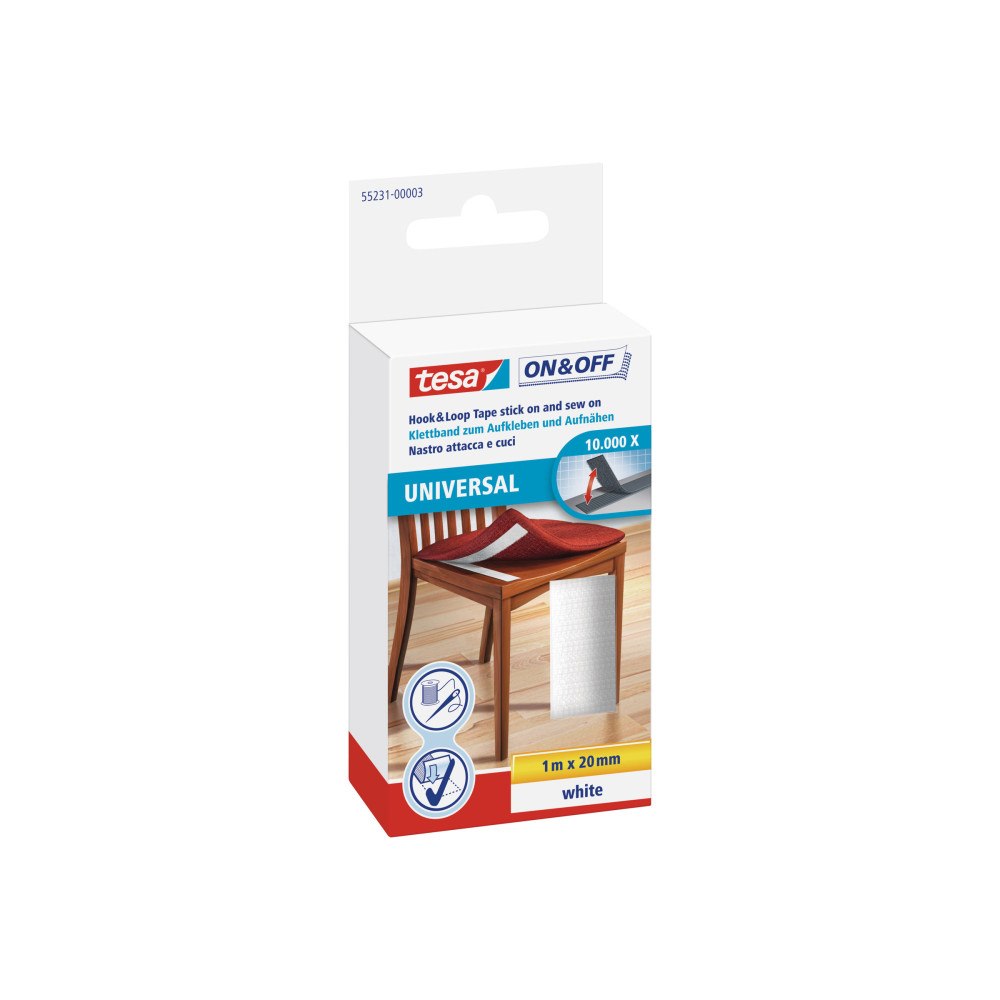 Beiersdorf Tesa On & Off - monteringsbindemedel - 2 cm x 1 m - vit